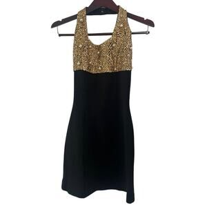 Rampage vintage dress Y2K 90’s size M black and studded gold dress